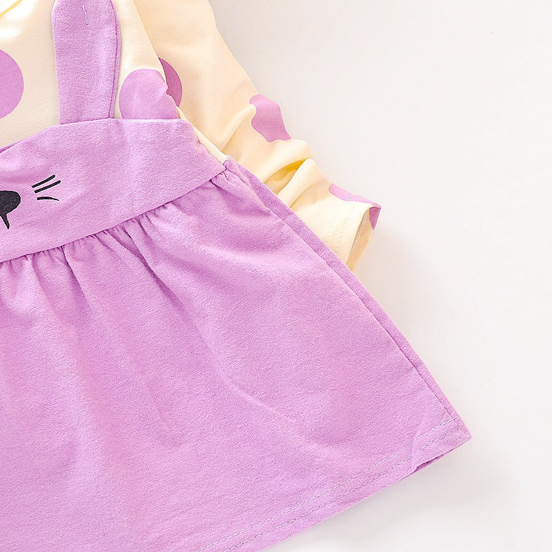 Stylish and Comfortable Cotton Long-Sleeved Dress for Girls