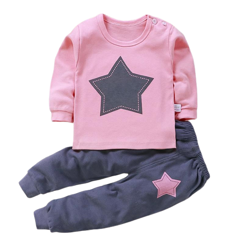 Autumn Cotton Base Baby Pajamas Set