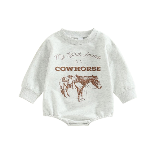 Adorable Long Sleeve Infant Toddler Animal Print Romper