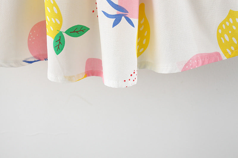 Adorable Fruit Print Baby Sling Dress - Perfect for Your Little Princess