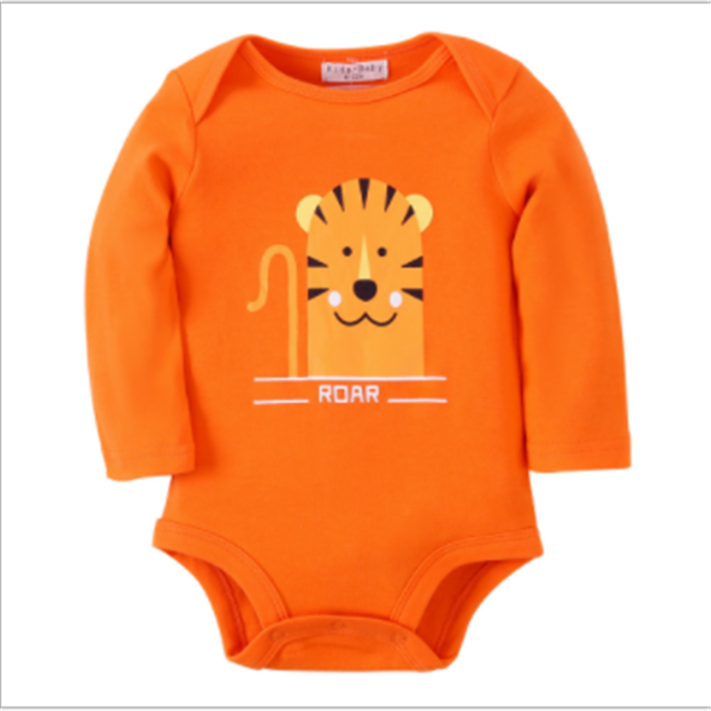 Adorable Animal Print Baby Bodysuit with Long Sleeves