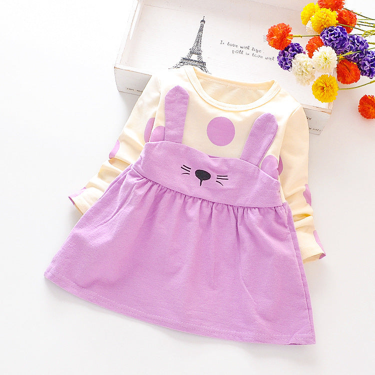 Stylish and Comfortable Cotton Long-Sleeved Dress for Girls