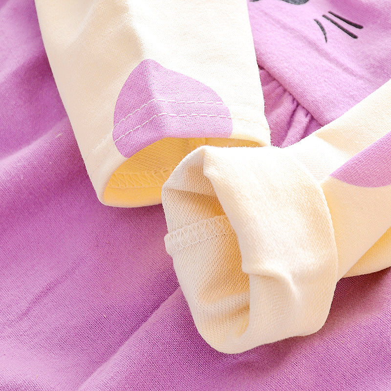 Stylish and Comfortable Cotton Long-Sleeved Dress for Girls