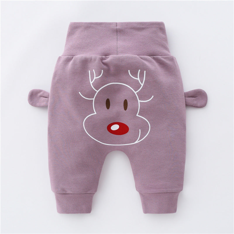 Trendy and Comfortable High Waist Belly Protector Girls' Harem Pants