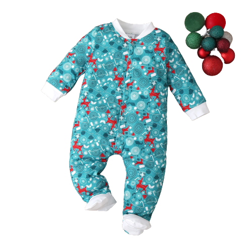 Warm and Cozy Cotton Baby Romper with Plaid Design