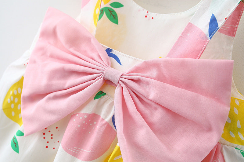Adorable Fruit Print Baby Sling Dress - Perfect for Your Little Princess