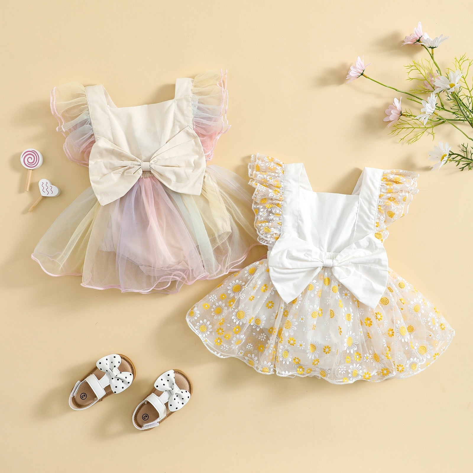 Magical Little Fairy: Bow Triangle Hoodie Dress for Girls