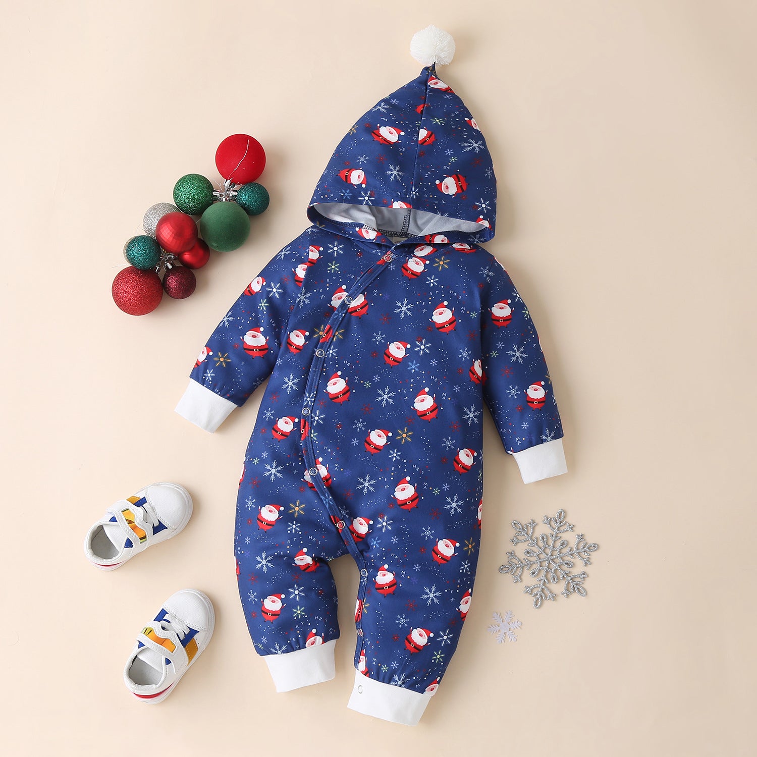 Cozy Cotton Baby Romper with Classic Plaid Design