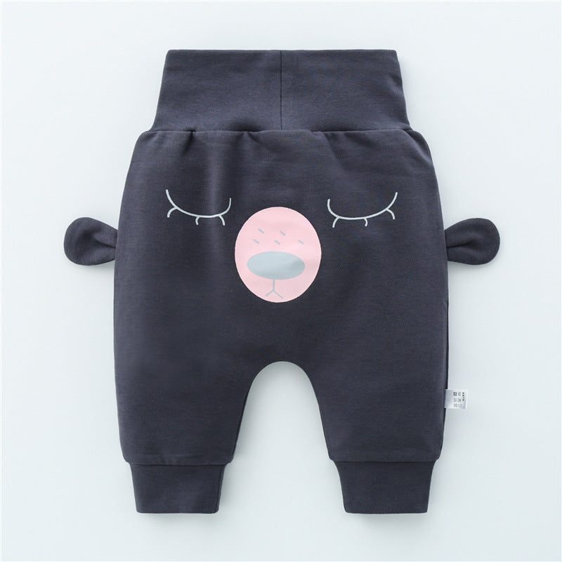 Cozy and Warm Girls' Autumn Harem Pants with High Waist Belly Protector