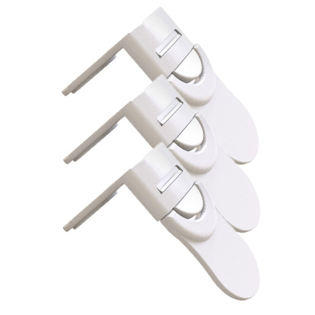Baby Safety Drawer Lock Anti-Pinching Hand Cabinet Drawer Locks Plastic White Safety Buckle for Children Kids Protection