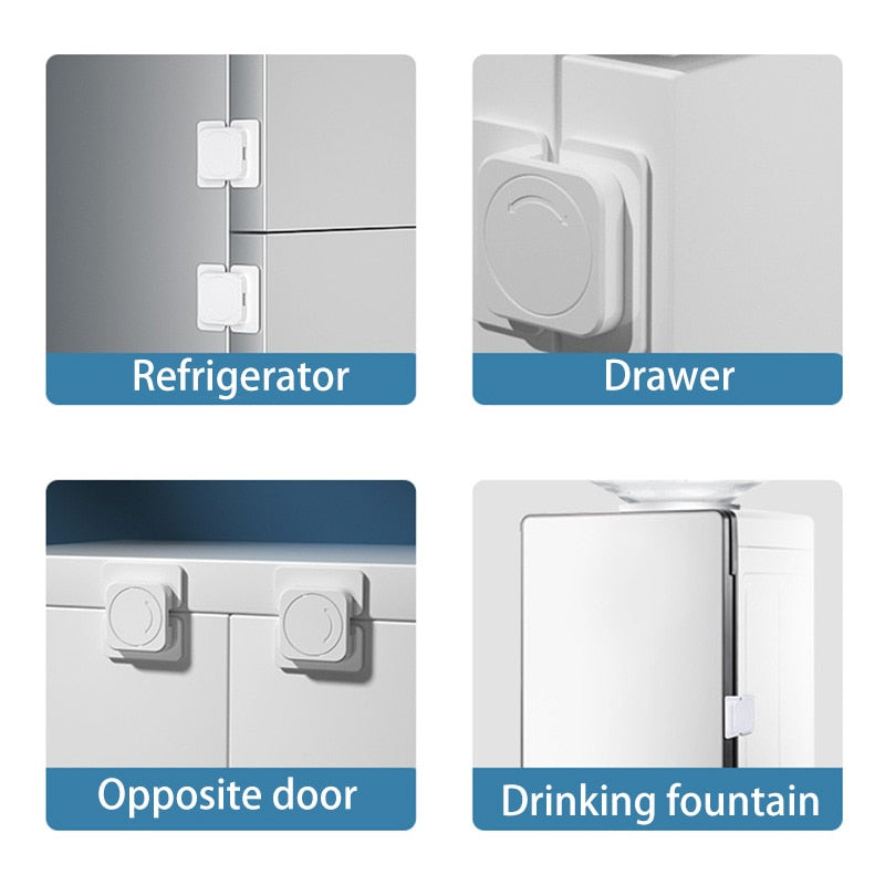 Child Safety Home Refrigerator Lock Baby Anti Open Fridge Freezer Door Locks Multifunctional Cabinet Buckle Toddler Kids Protect