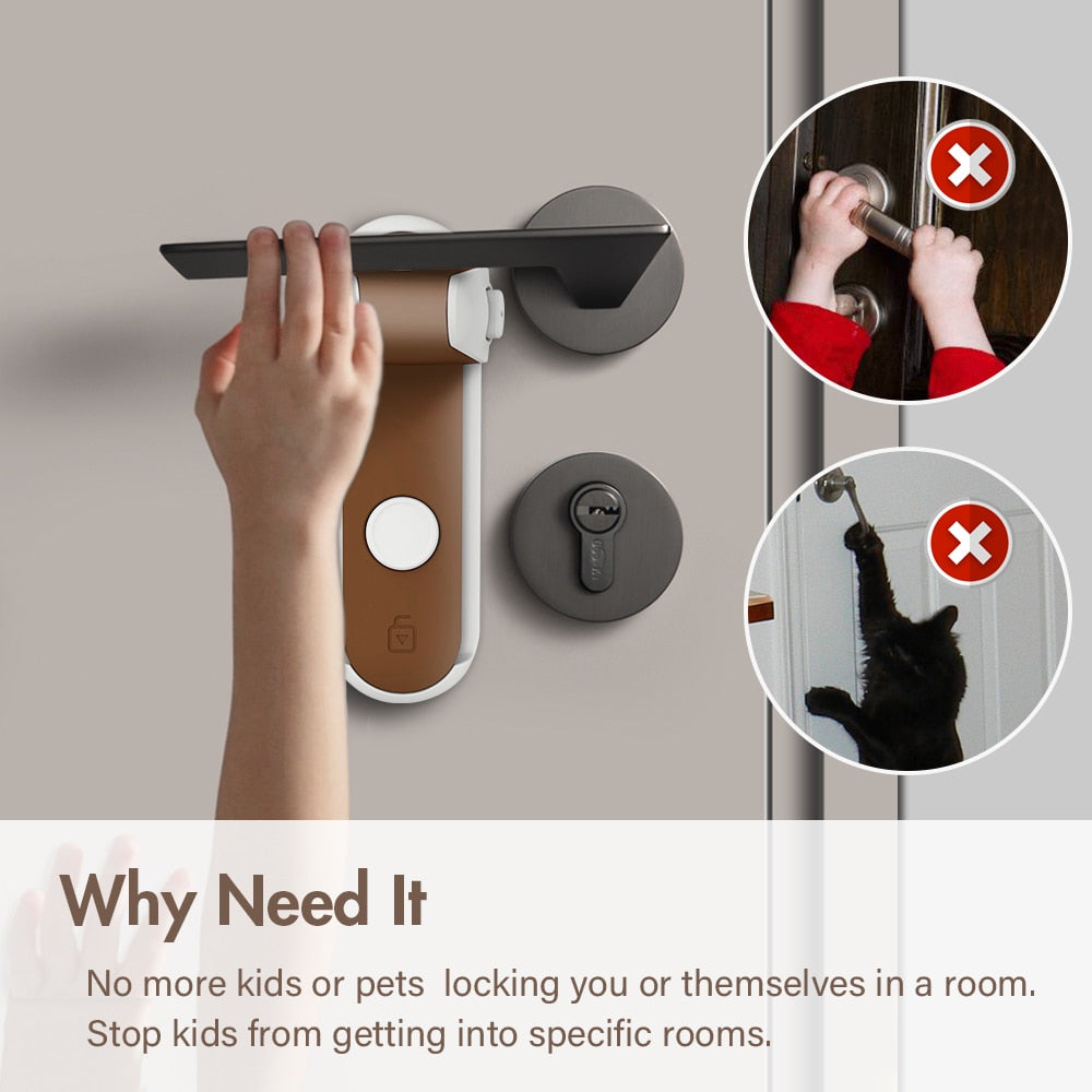 Door Lever Lock, Baby Proofing Door Handle Lock - BabbeZz