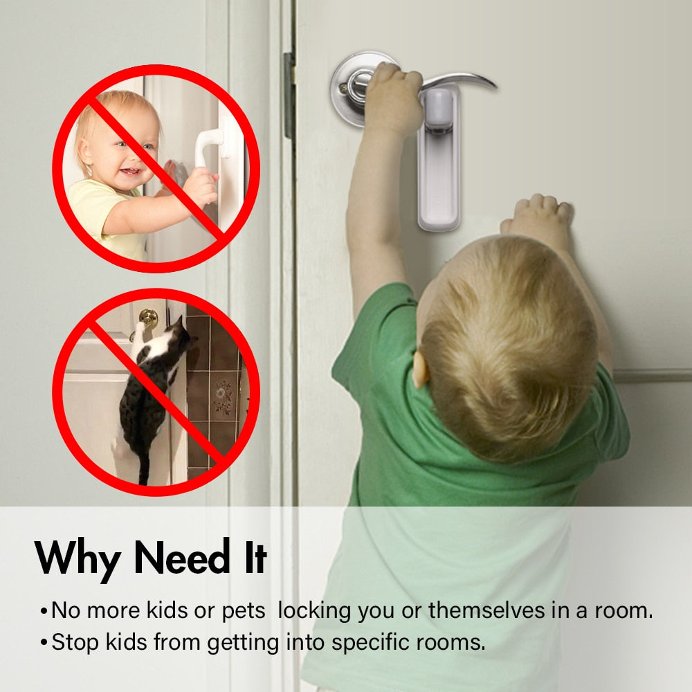 Door Lever Lock,Baby Proofing Door handle Lock - BabbeZz