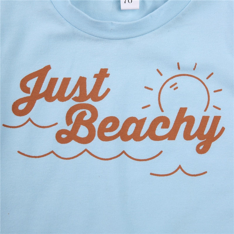 Summer Clothes Set for Newborns and Toddlers: 3-Piece Letter Print T-shirt and High Waist Shorts Outfits