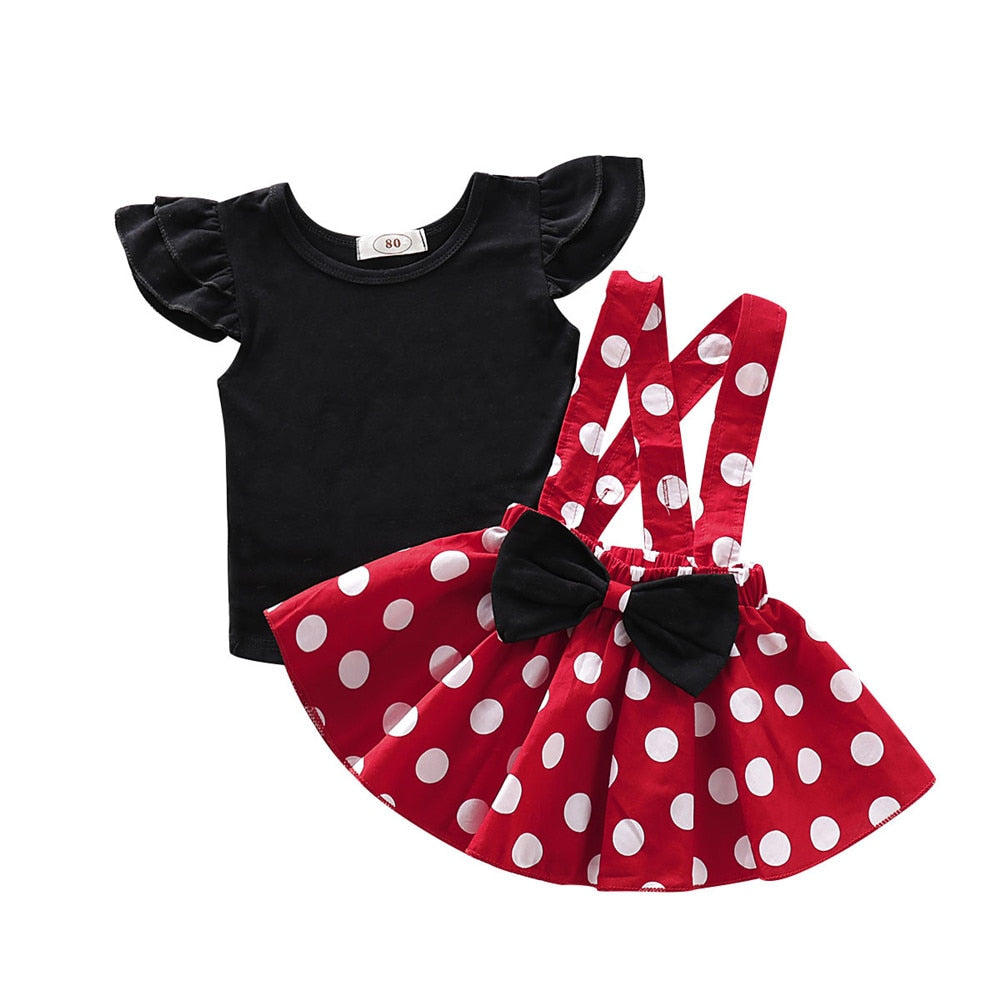 Cute Polka Dot Strap Dress Set for Baby Girls - Perfect for Weddings and Summer Days