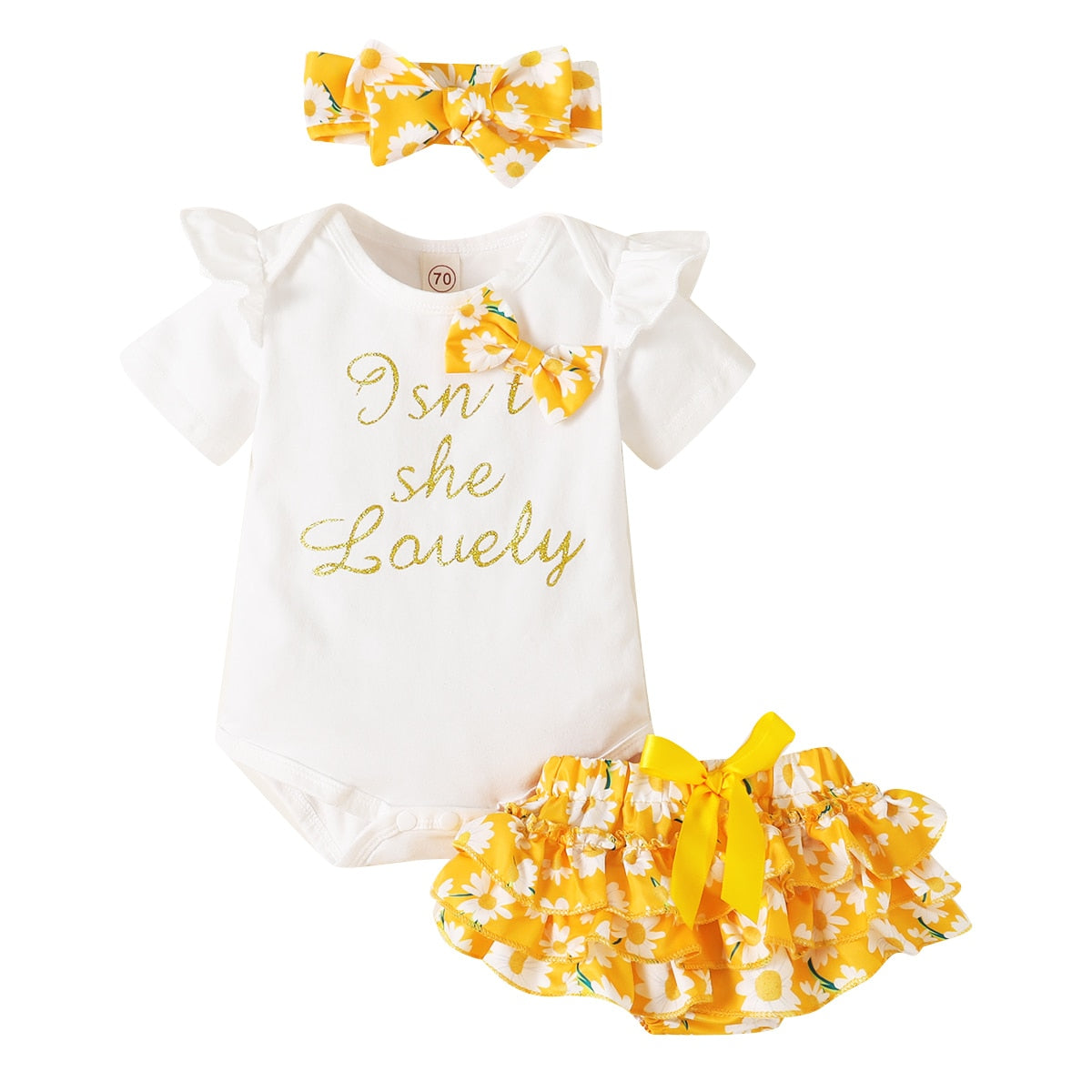 Adorable Summer Outfits for Babies: 3pcs Toddler Infant Clothes Sets with Letter Print T-shirts and High Waist Shorts