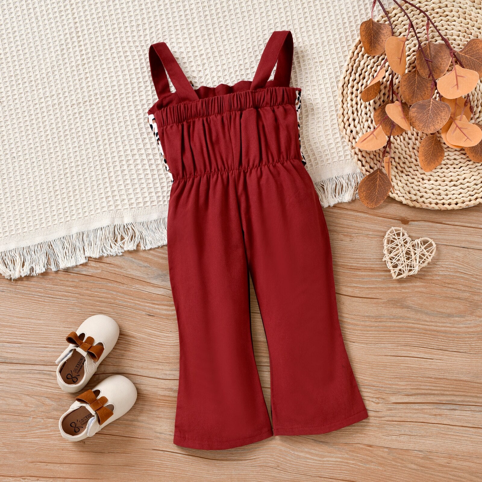 Summer Infant Baby Girls Cute Rompers Leopard Print Bowknot Strap Sleeveless Backless Jumpsuits Pants