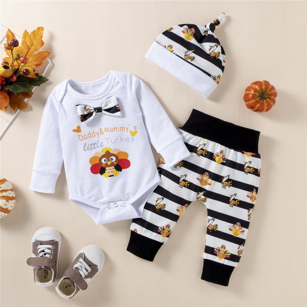 Newborn My First Thanksgiving Clothes Baby Boy Costume Set