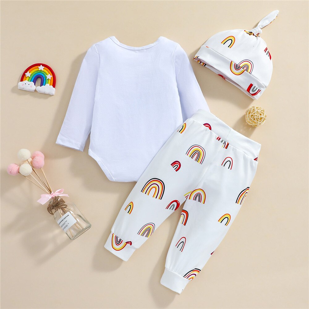 Newborn Rainbow Printed Clothes Set