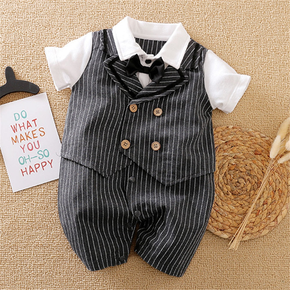 Dress Your Little Man in Style with Gentleman Baby Boy Rompers