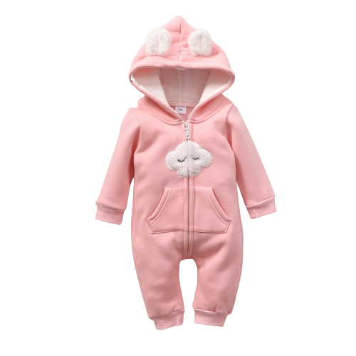 Warm and Cozy Toddler Jumpsuit with Heart Hoodie