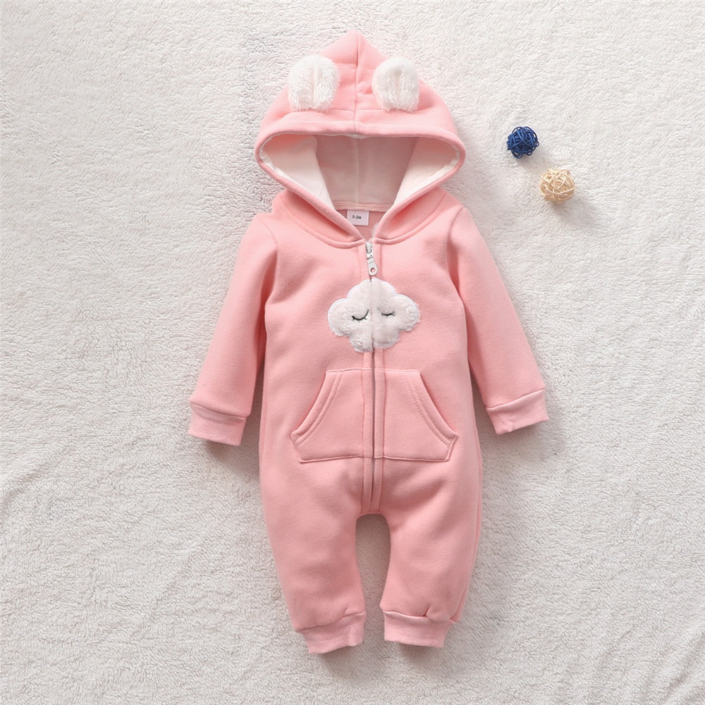 Warm and Cozy Toddler Jumpsuit with Heart Hoodie