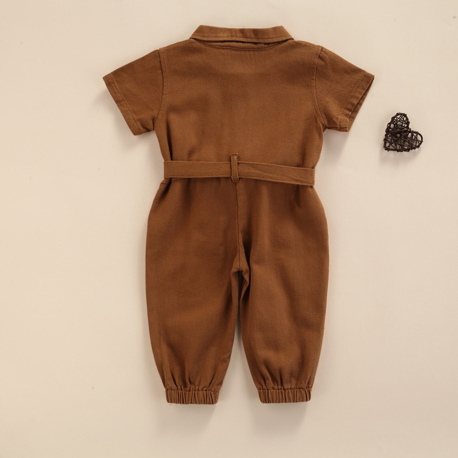 Fashionable Infant Girls' Jumpsuits with Belt and Pocket