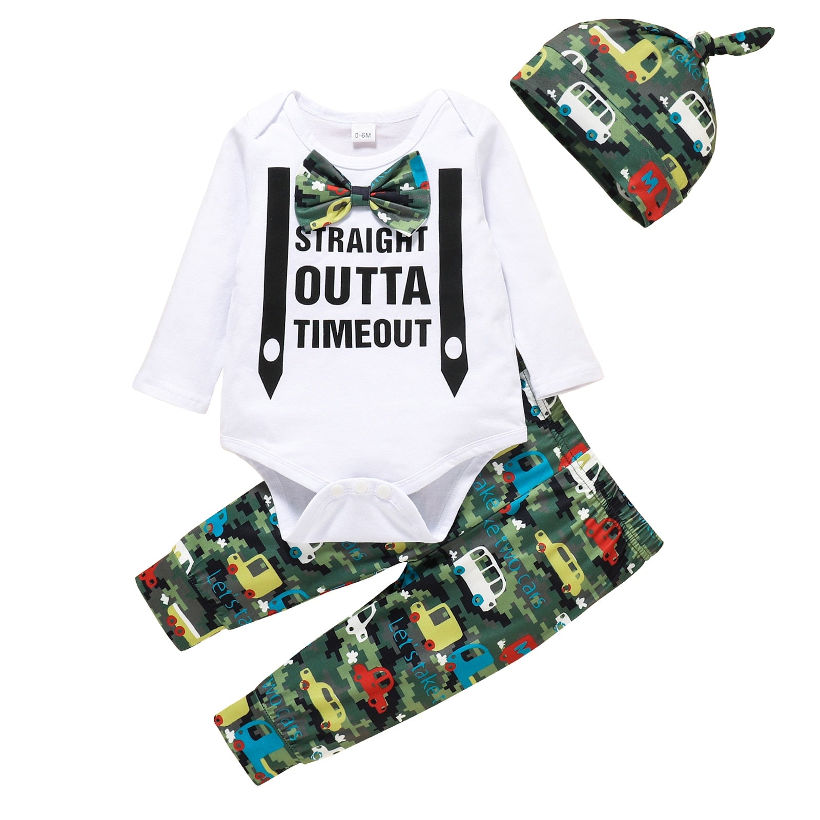 Cute and Comfy 3Pcs Casual Clothing Set for Infant Baby Girl and Boy