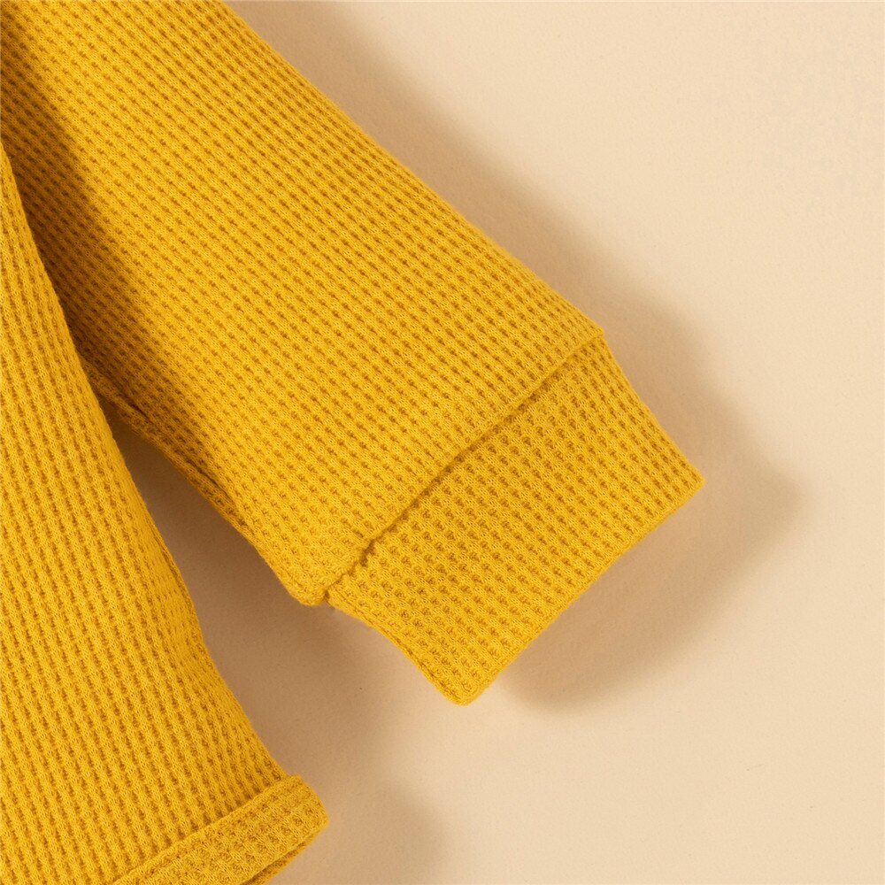 Adorable Baby Girl Bodysuit with Letter Print and Striped Leg Warmers