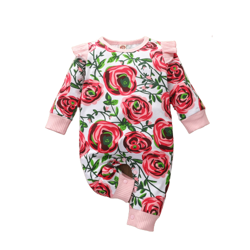Adorable Floral Winter Jumpsuit for Baby Girls