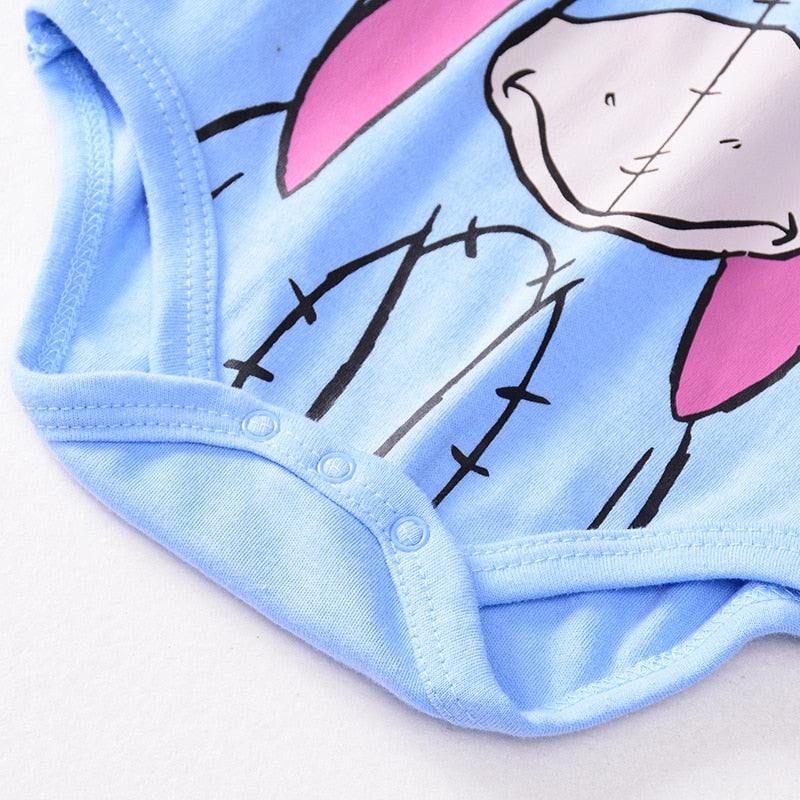 Adorable Summer Rompers for Newborns: Cartoon Print, Short Sleeves, and Cotton Fabric