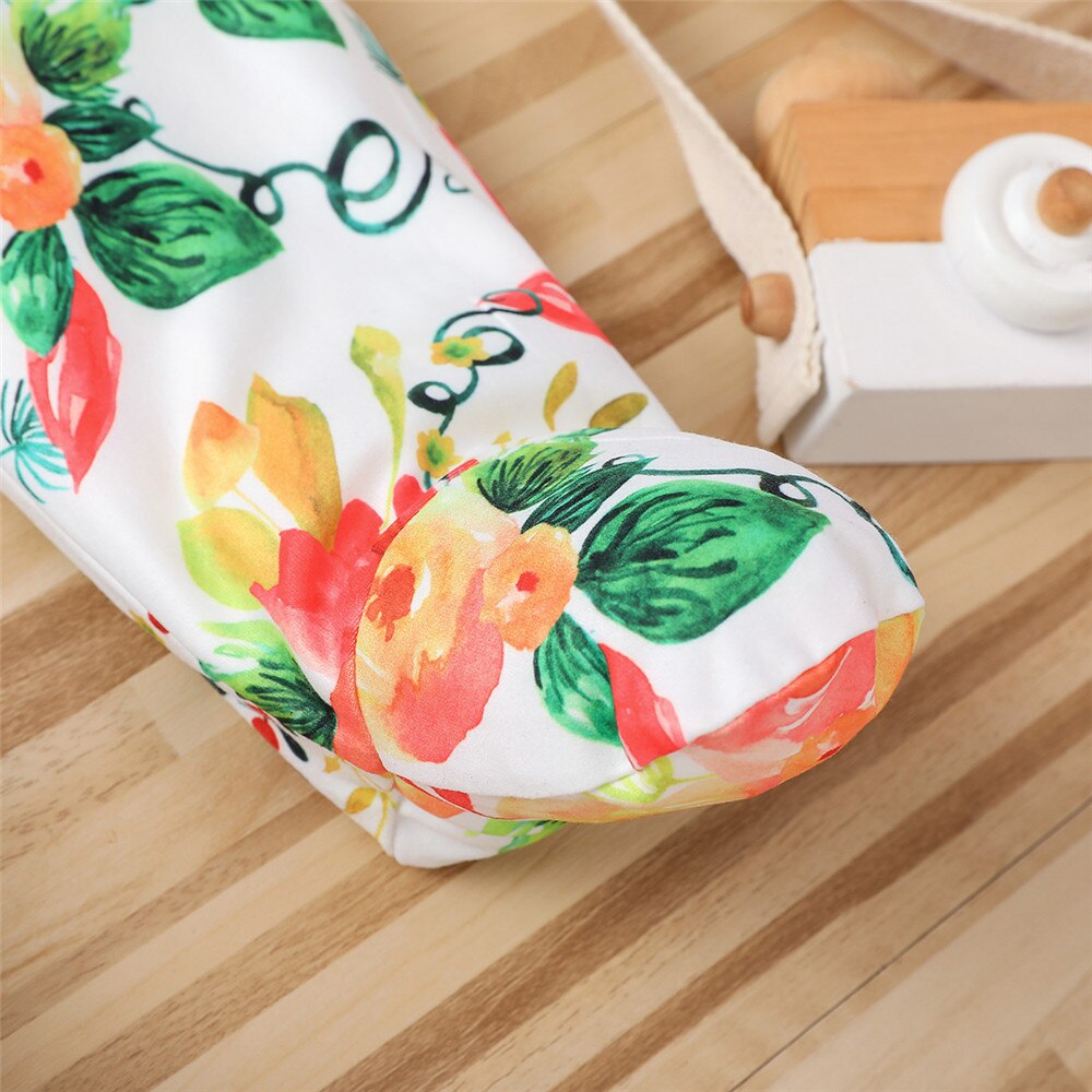 Orange Floral Baby Girls Footies - Zipped Jumpsuit for Newborns and Toddlers