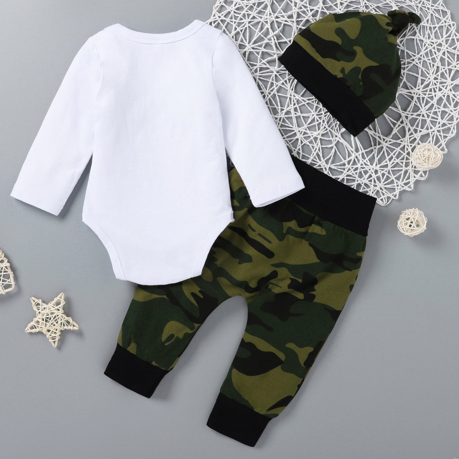 Adorable Newborn Baby Boys Clothes Set - 3pcs Infant Outfits with Funny Letter Romper, Pants, and Hat Sets