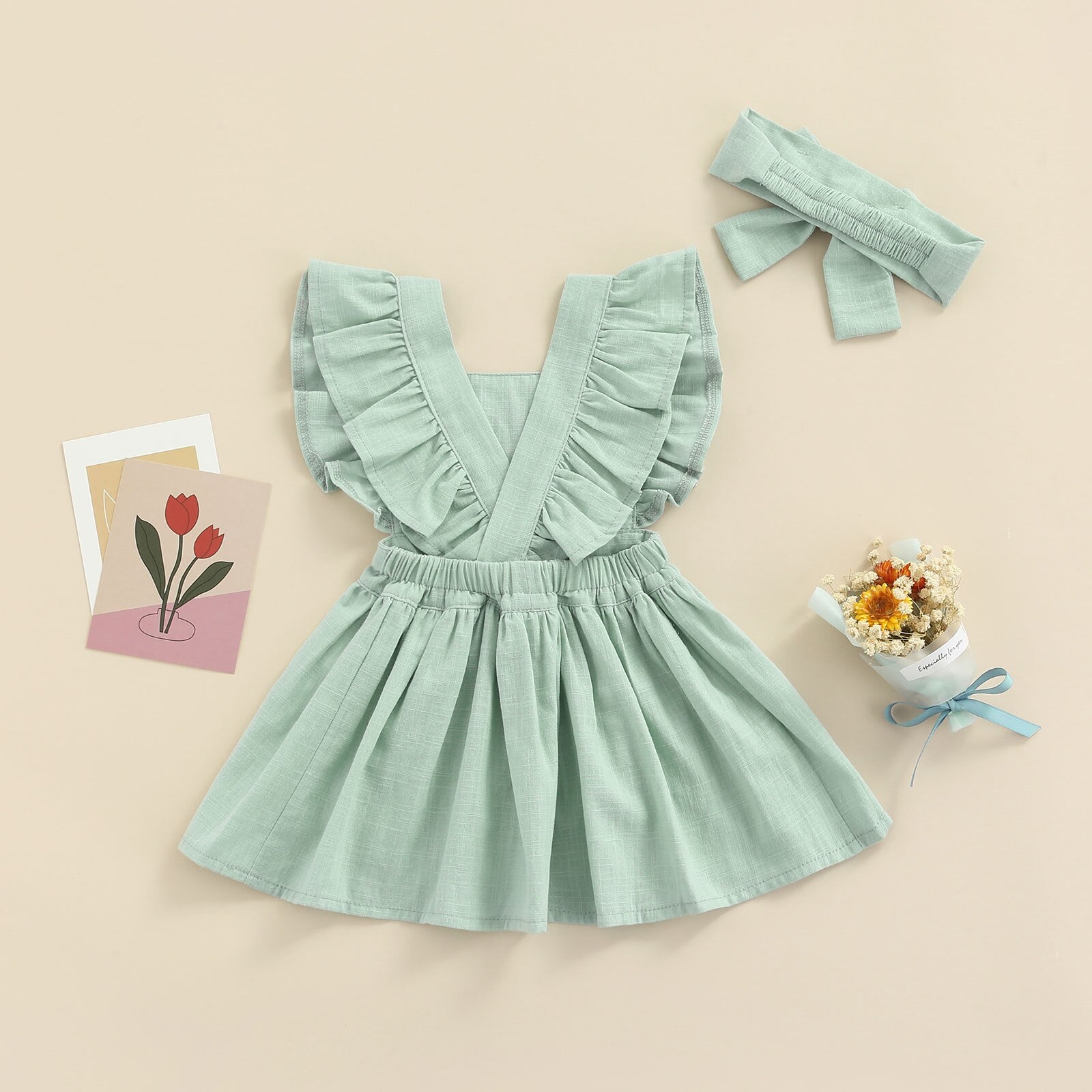 Summer Princess Baby Girls Dress with Embroidery Floral and Ruffles