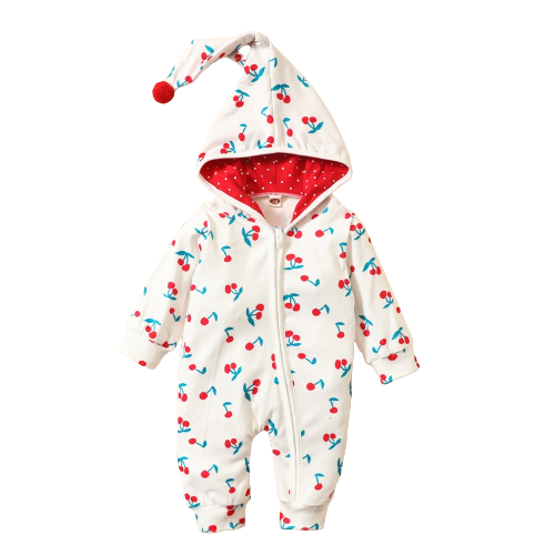 Heart Hooded Zipper Toddler Baby Rompers for Boys and Girls