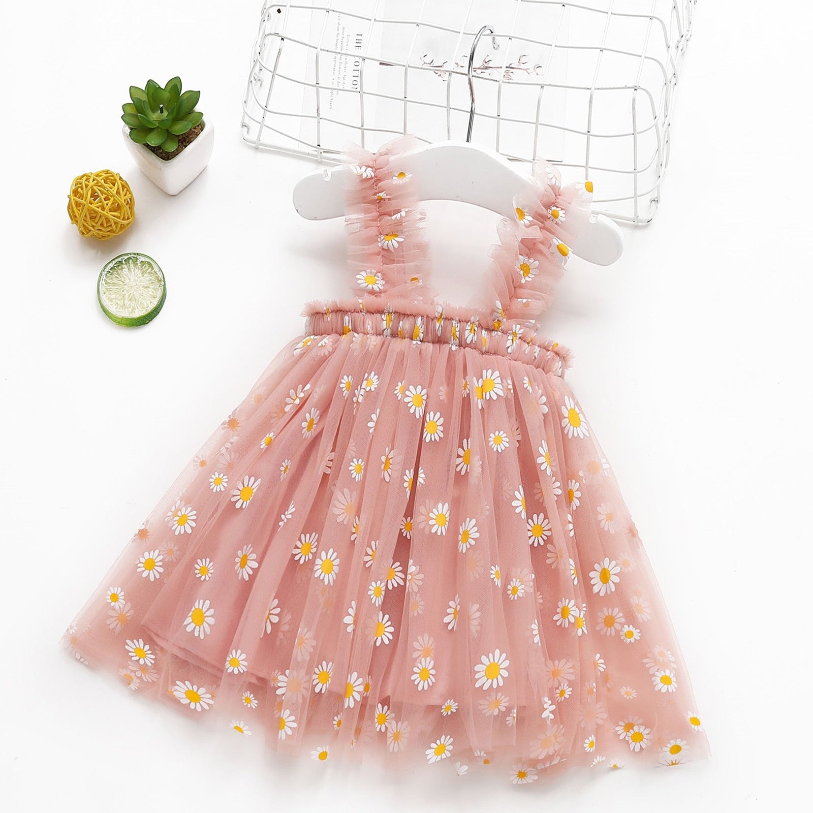 Adorable Daisy Floral Dresses for Toddler Girls | Summer Beach Suspender Tulle Party Princess Dresses