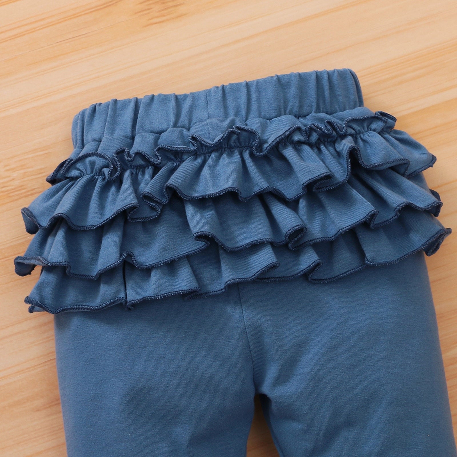 Adorable Baby Girls Spring Clothing Sets with Bear Ear Hooded Tops and Ruffles Trimmed Pants