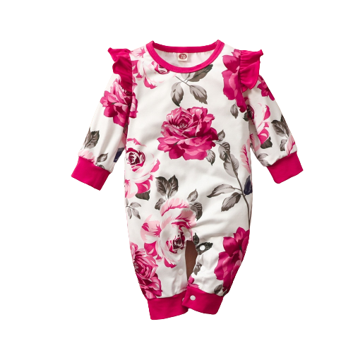 Floral Ruffles Winter Jumpsuit for Baby Girls