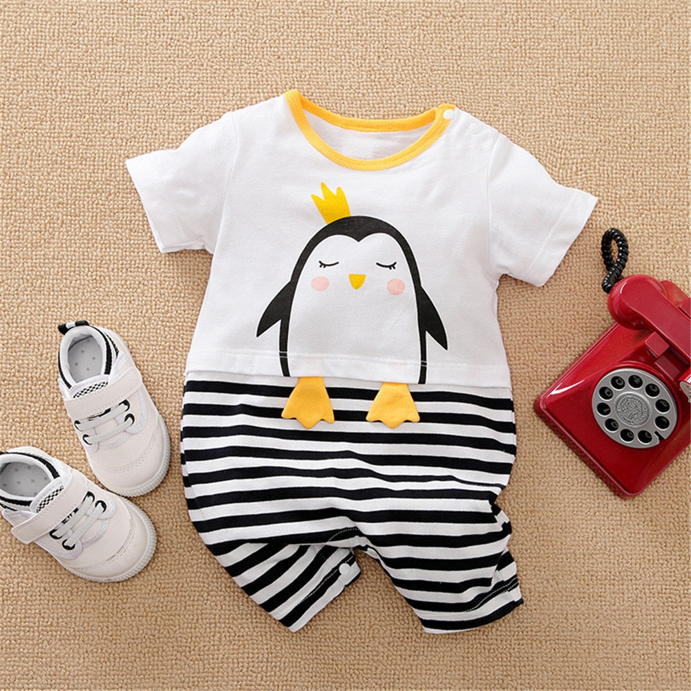 Roar-some Summer Sleepwear: Cute Dinosaur Rompers for Baby Boys