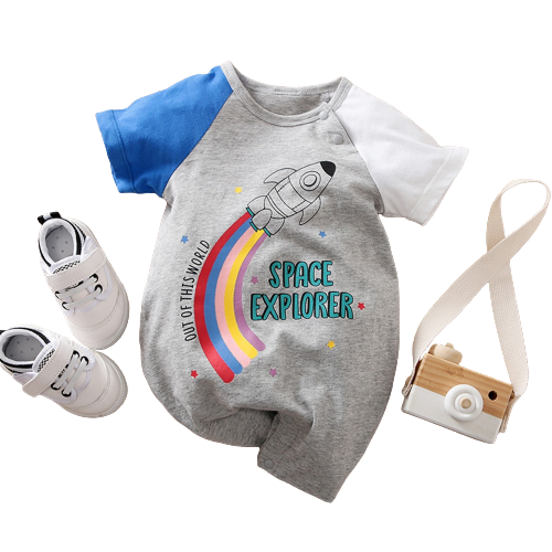 Adorable Dino-themed Summer Jumpsuit for Baby Boys