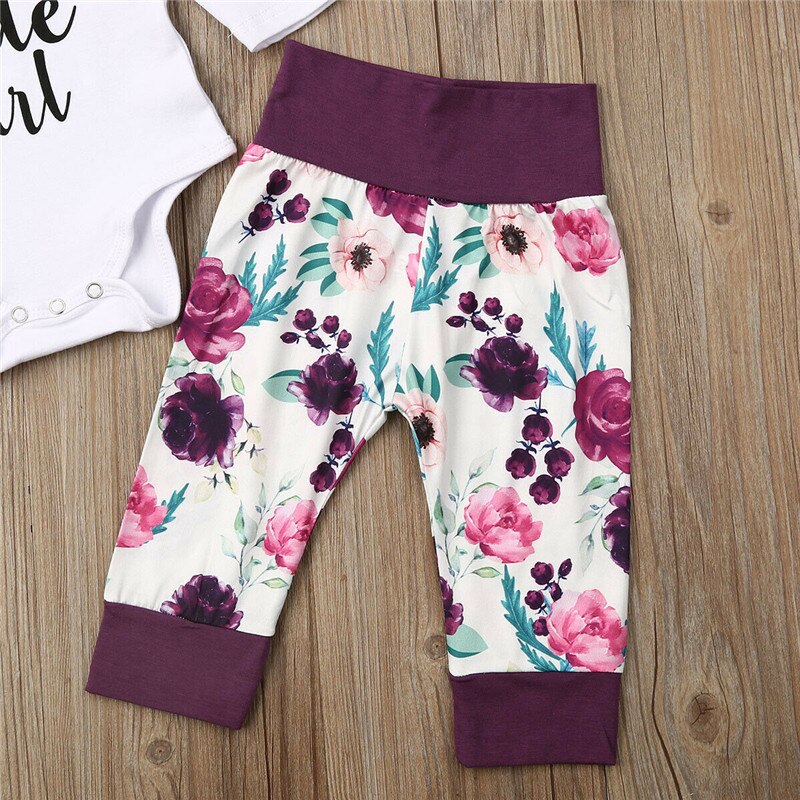 4-Piece Set of Newborn Baby Girl Cotton Clothes with Letter Print and Accessories