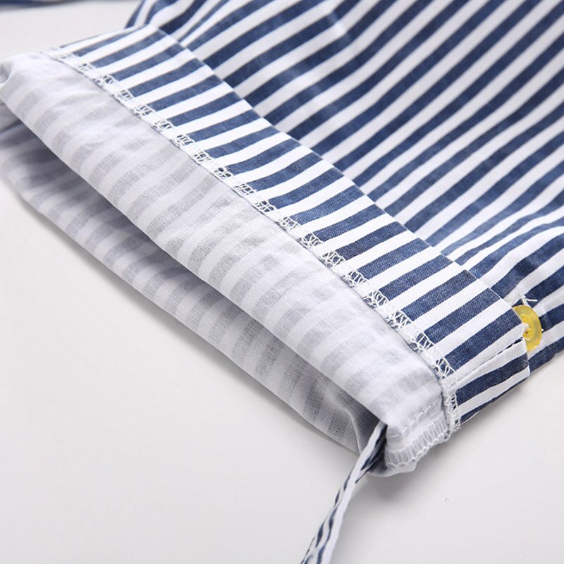 Cartoon Whale Fish Print T-Shirt and Striped Shorts Drawstring Handsome 2 Piece Kids Boy Casual Sets