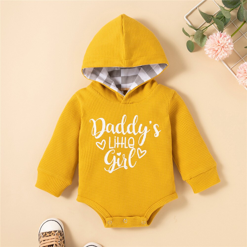 Adorable Baby Girl Bodysuit with Letter Print and Striped Leg Warmers