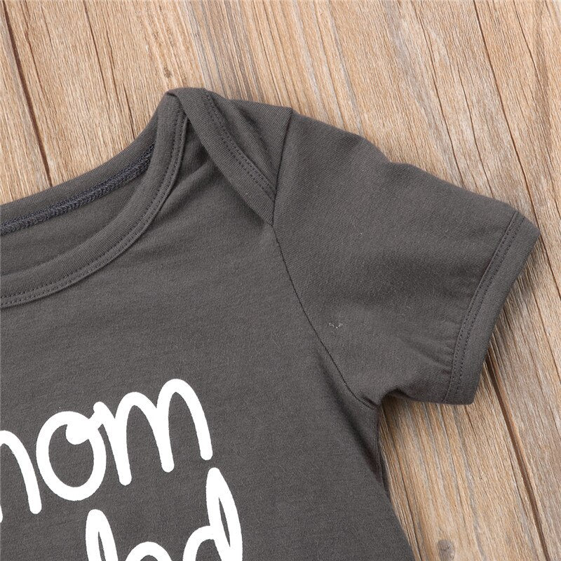 Adorable Newborn Baby Boy Girl Short Sleeve Letter Romper Jumpsuit Outfit