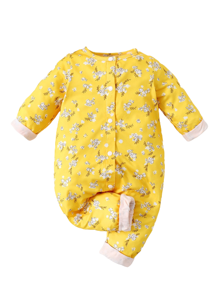 Lovely White Floral Ruffle Rompers for Baby Girls 3-24 Months: Perfect Spring Outfit for Your Little One