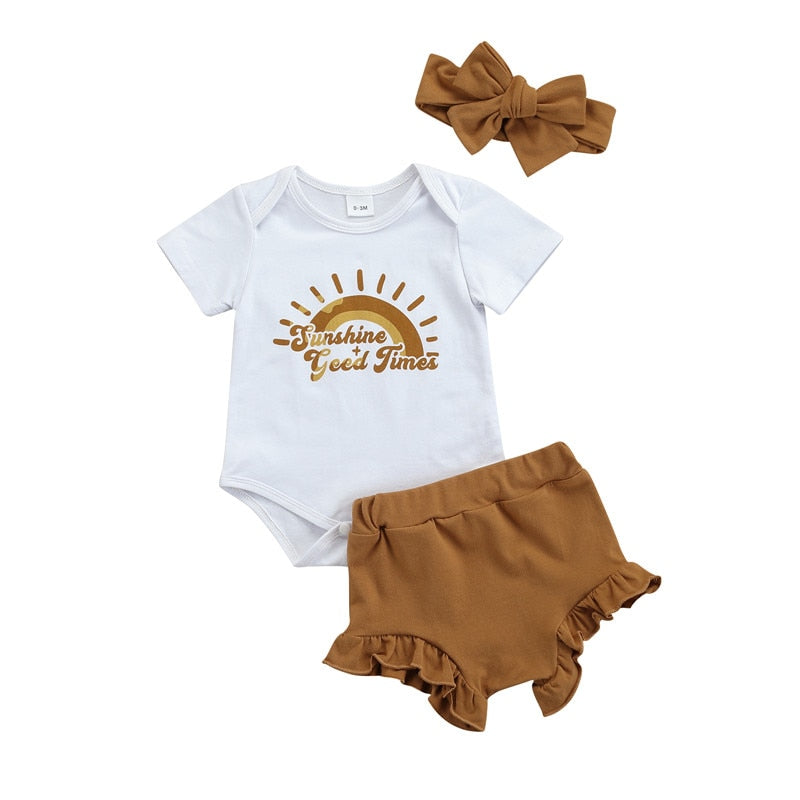 Adorable 3pcs Summer Clothes Sets for Newborn Baby Boys and Girls