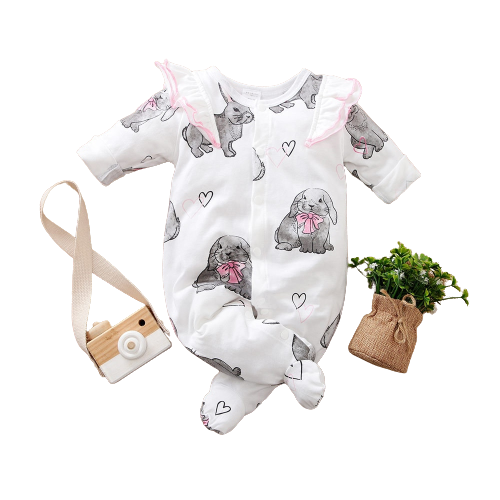 Cute and Comfy Hedgehog Rabbit Bodysuits for Your Little Girl