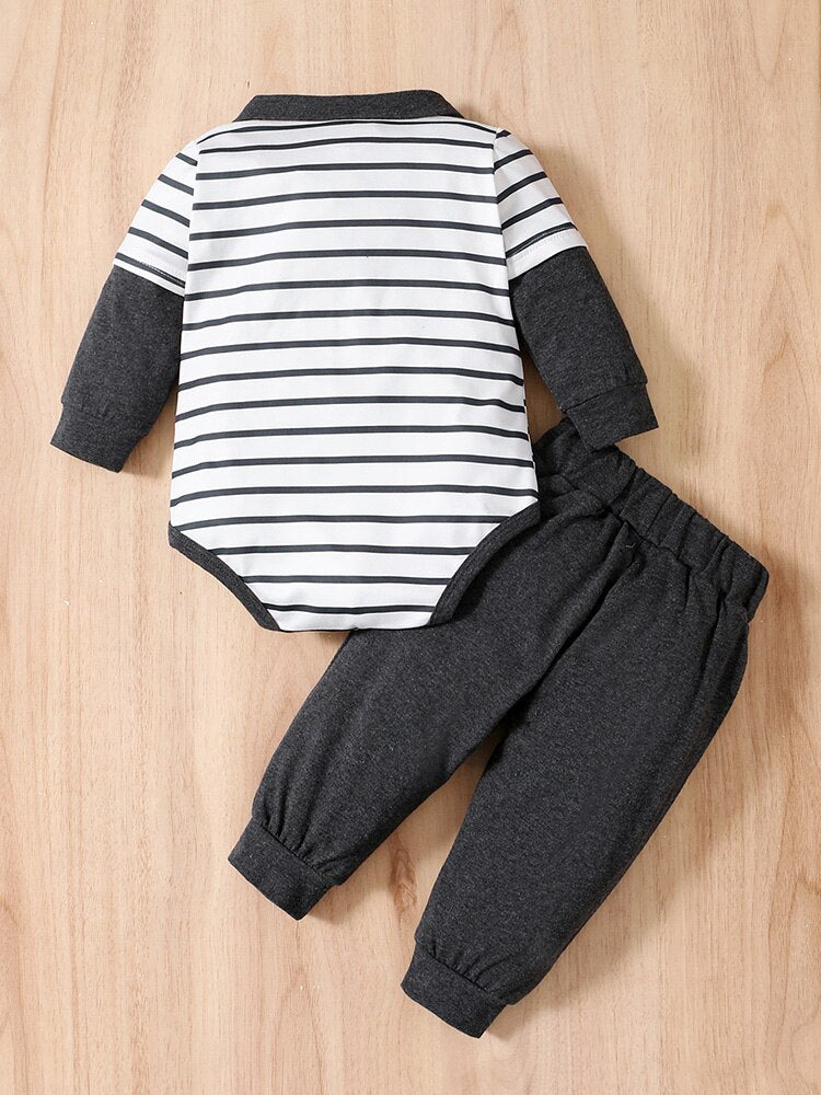 Stripe Baby Boy Clothes Set for Newborns