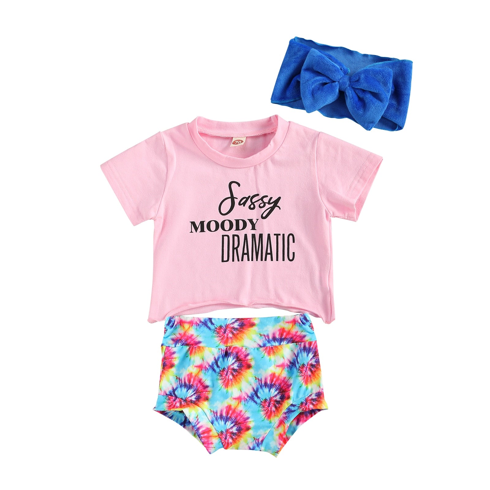 Adorable Newborn Baby Girls Summer Clothes Set with Letter Print Tops and Shorts