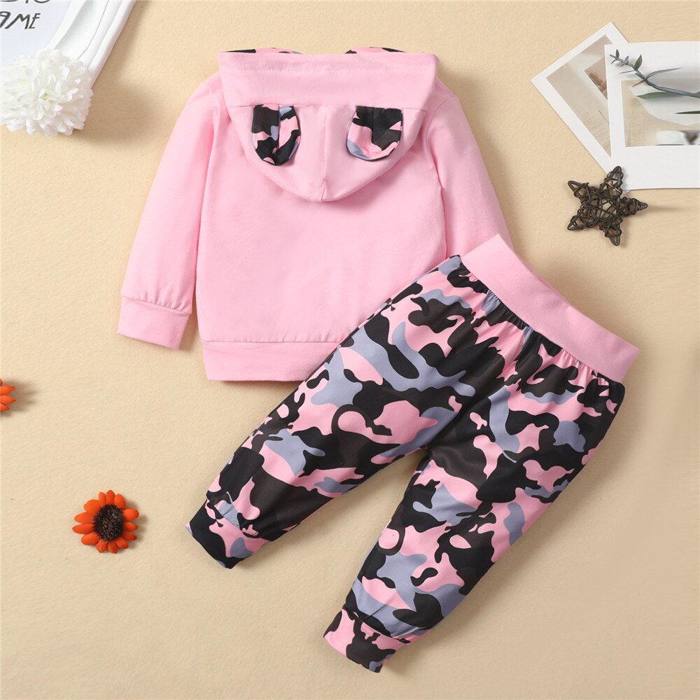 Autumn/Winter Baby Girls Clothes Newborn Suit Hoodie+Pants 2-Piece Children's Baby Suit Tracksuits